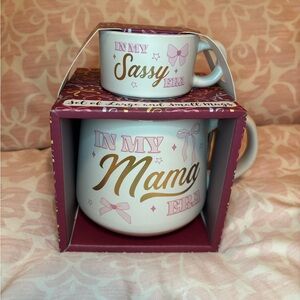 White and Pink "In My Mama Era" Ceramic Mug Set